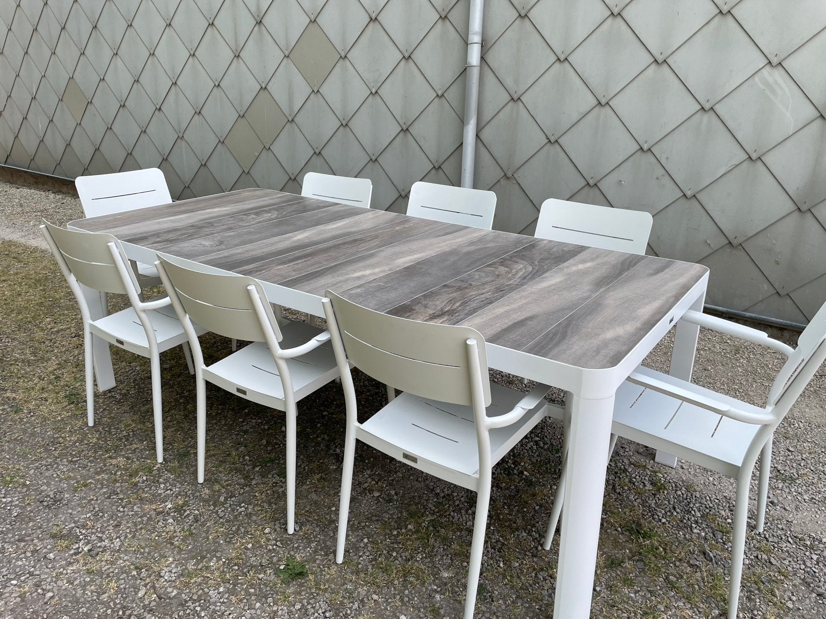 Nieuw! Complete tuinset Volkeramische blad in super staat, Ophalen, Zo goed als nieuw