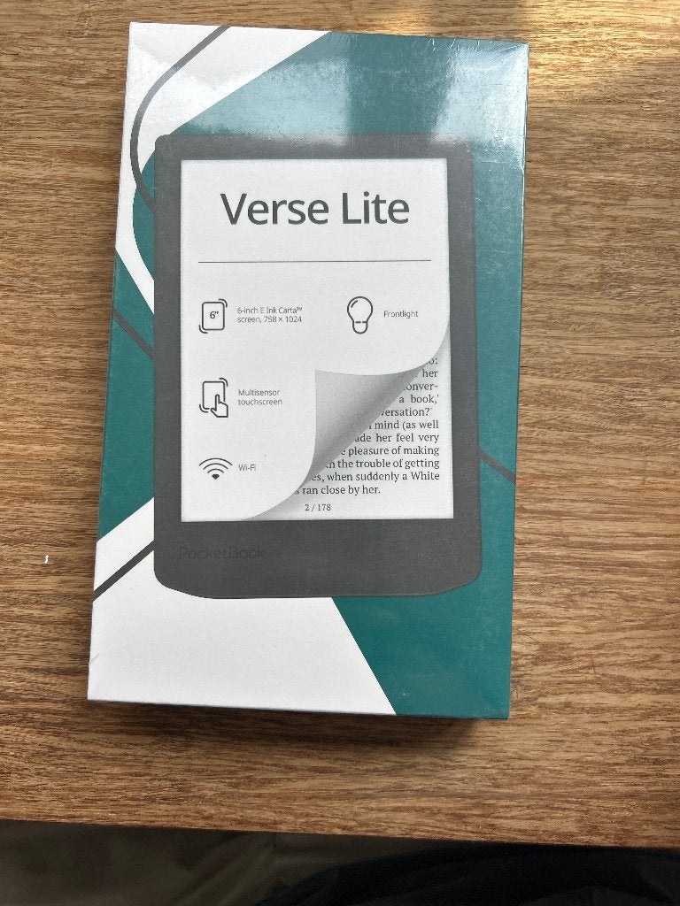 E-reader Pocketbook Verse Lite + Shell cover, 6 inch of minder, Nieuw, Ophalen of Verzenden, Wi-Fi