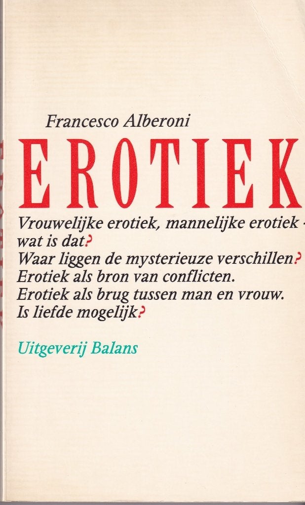 Erotiek., Ophalen of Verzenden, Zo goed als nieuw, Francesco Alberoni