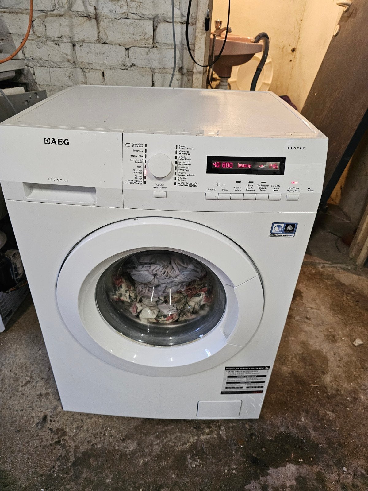 Aeg protex 7kg, 6 tot 8 kg, Gebruikt, Ophalen of Verzenden, 1600 toeren of meer