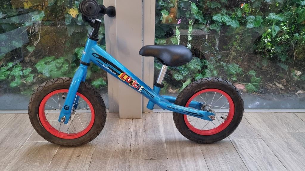 Loekie loopfiets 12" Blauw - zo goed als nieuw, Ophalen