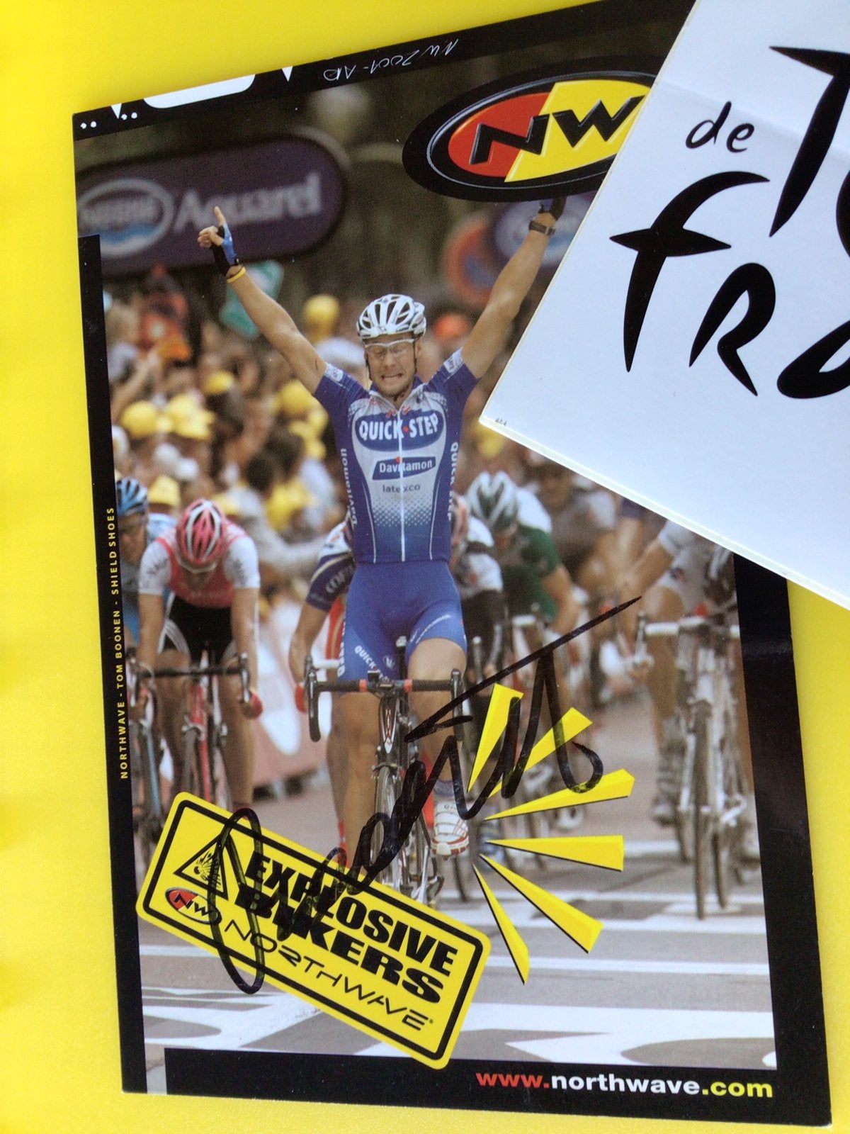 Wielerkaart  team quick step tom boonen signe, Verzenden, Zo goed als nieuw