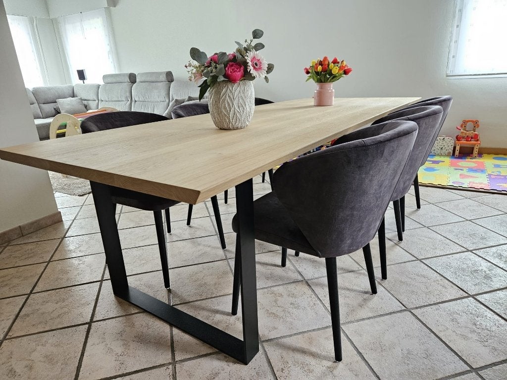 Eettafel, Huis en Inrichting, Tafels | Eettafels, Ophalen, 100 tot 150 cm, Eikenhout, 200 cm of meer