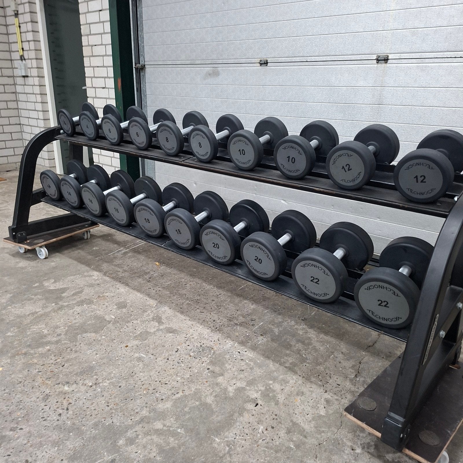 Technogym Pu Dumbells Set +Technogym Pure Strength Dumbelrek, Sport en Fitness, Ophalen