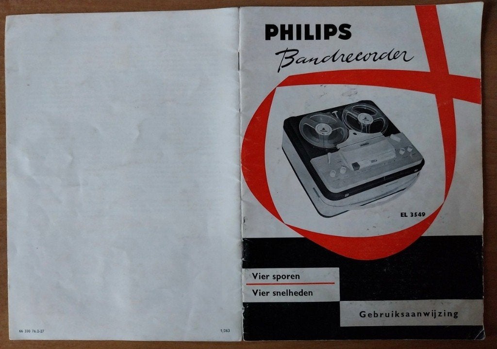Philips, Bandrecorder EL 3549, gebruiksaanwijzing, Enlèvement ou Envoi, Magnétophone