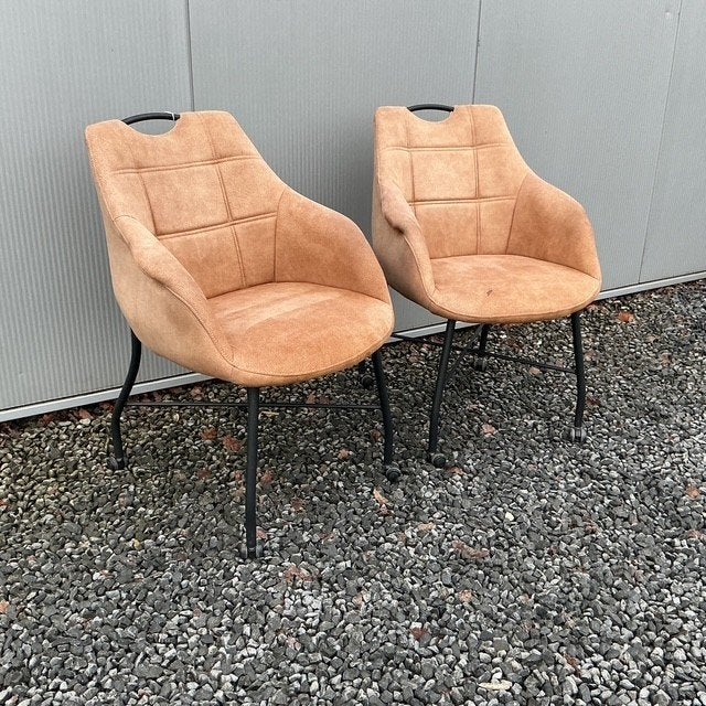 2 Stoelen/kuipzetles met wieltjes, Ophalen, Gebruikt