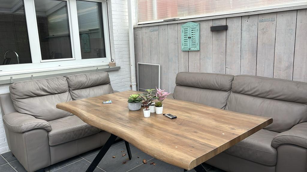 zetel 3+2 echte leder, Ophalen of Verzenden, Zo goed als nieuw