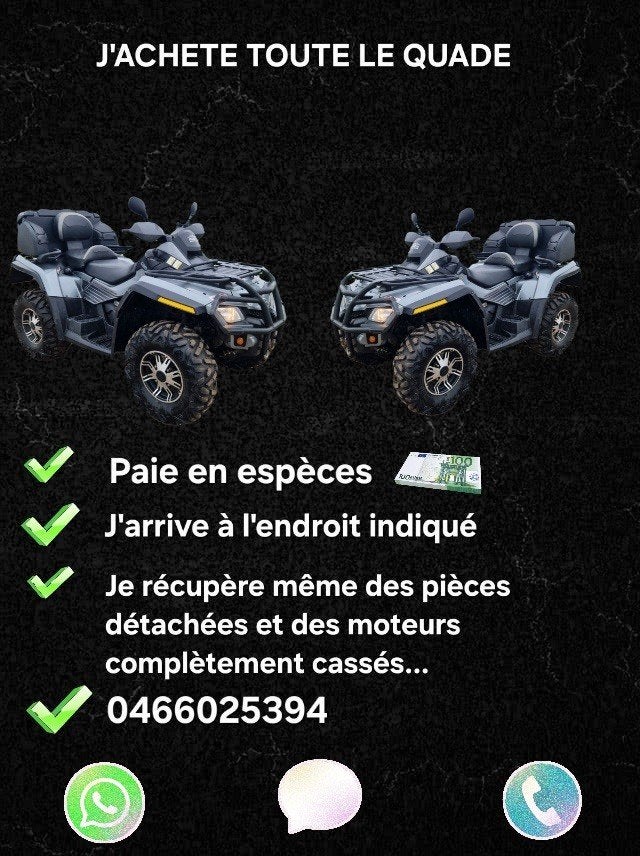 J'Achete tout le type des quade dans tout le L'etat, Enlèvement