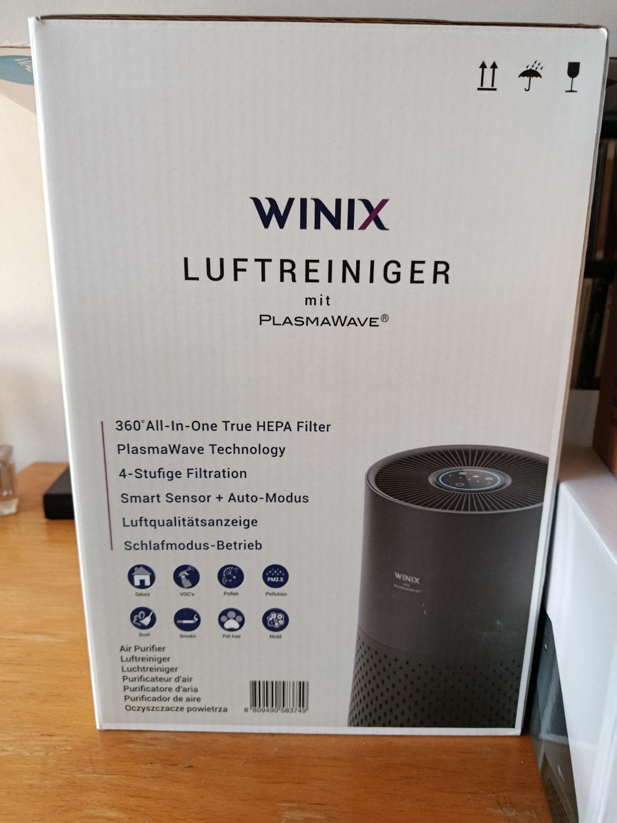 zwarte winix luchtreiniger met extra ongebruikte HEPA filter, Elektronische apparatuur, Ophalen, Zo goed als nieuw, Luchtreiniger