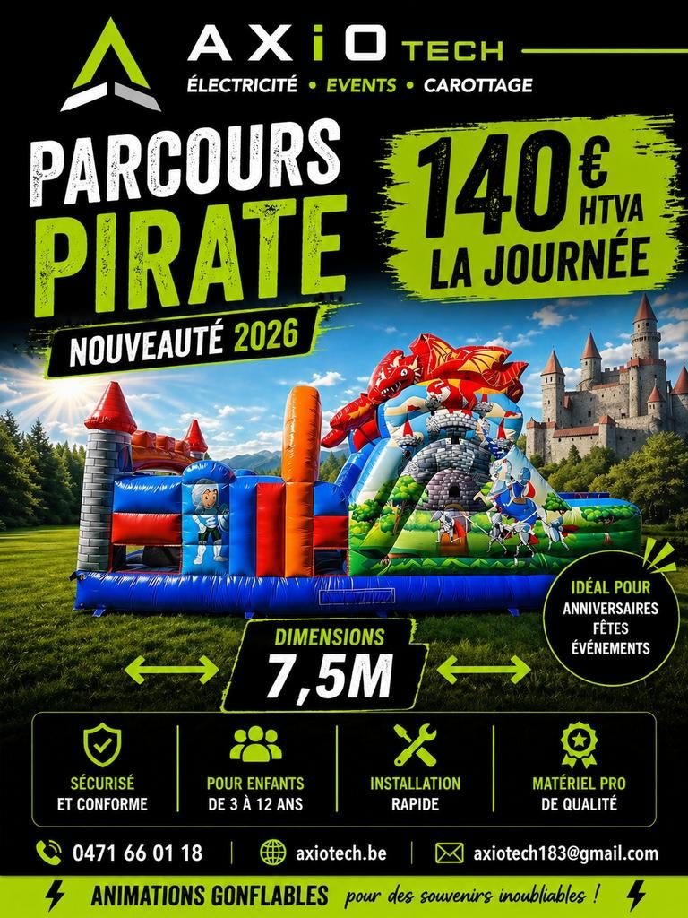 Chateau parcours pirate 7, 5m