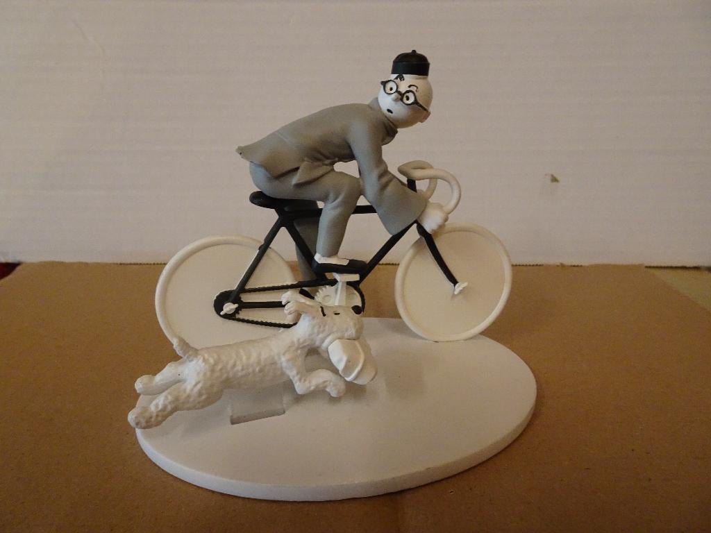 Figurine Tintin N&B - HS N3 - Tintin et Milou à vélo -, Enlèvement ou Envoi, Tintin, Comme neuf, Statue ou Figurine
