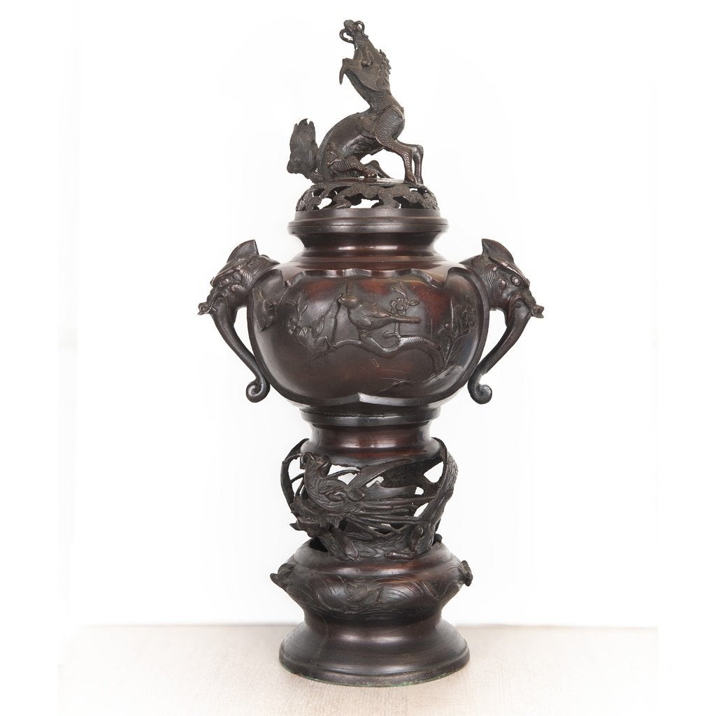 Antieke Chinese bronzen wierookbrander – Qilin, Antiek en Kunst, Ophalen of Verzenden