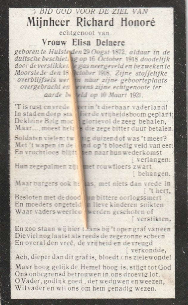 Oorlogsslachtoffer 1914-18, Verzenden