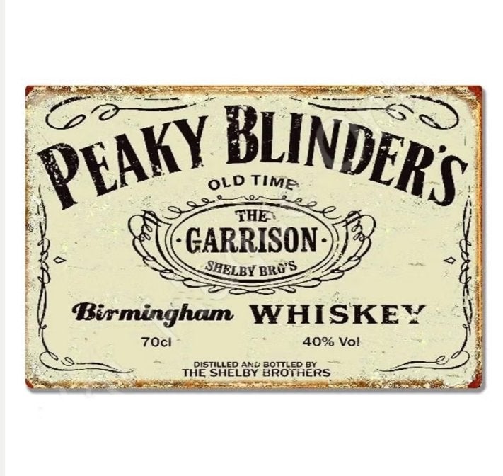 Vintage metalen bordjes Peaky Blinders (30x20cm)