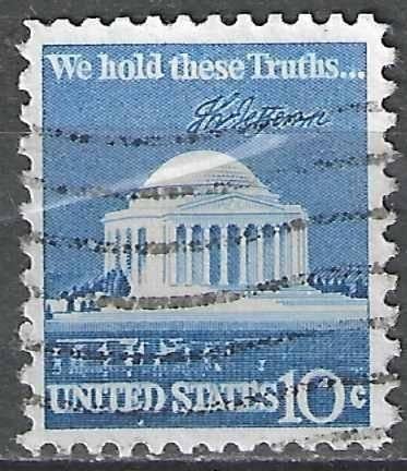 États-Unis 1973 - Yvert 1008 - Le « Mémorial Jefferson  (ST), Envoi, Affranchi