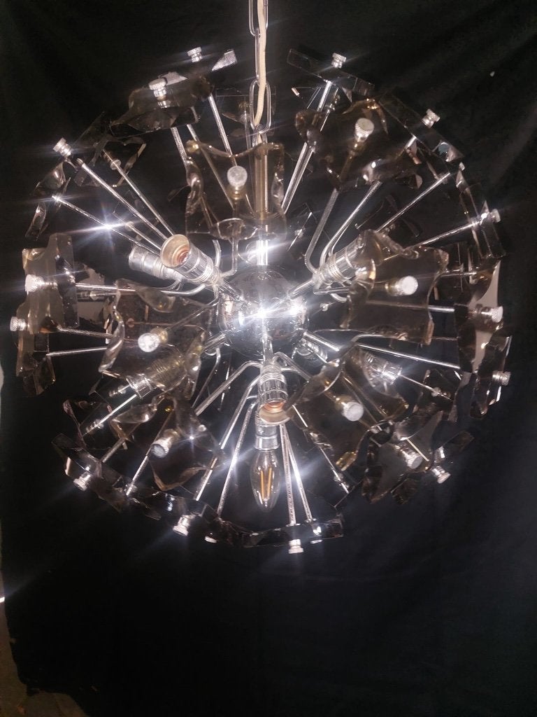 Sputnik luster Fontana Arte, Ophalen, Gebruikt, Glas, E14 (klein)