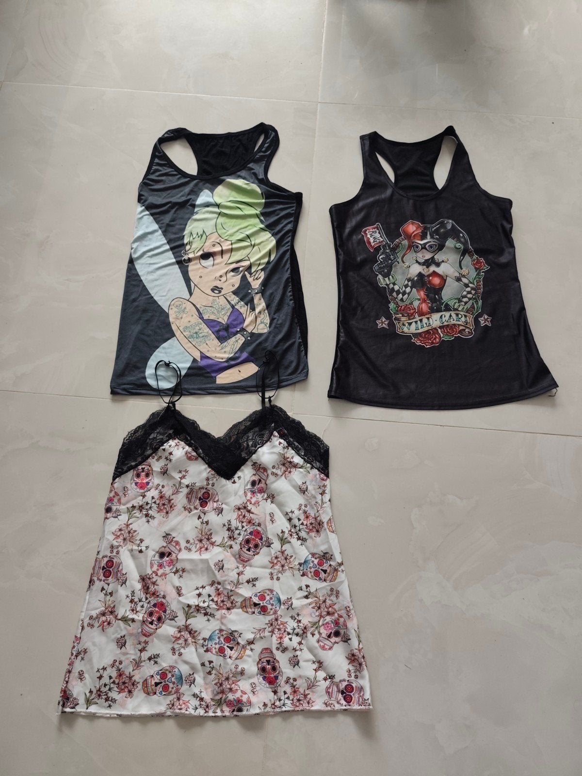 3 romantische gotische tanktops uit de fantasiewereld. T.M., Maat 38/40 (M), Jolifly & Justine Y, Ophalen of Verzenden, Zo goed als nieuw