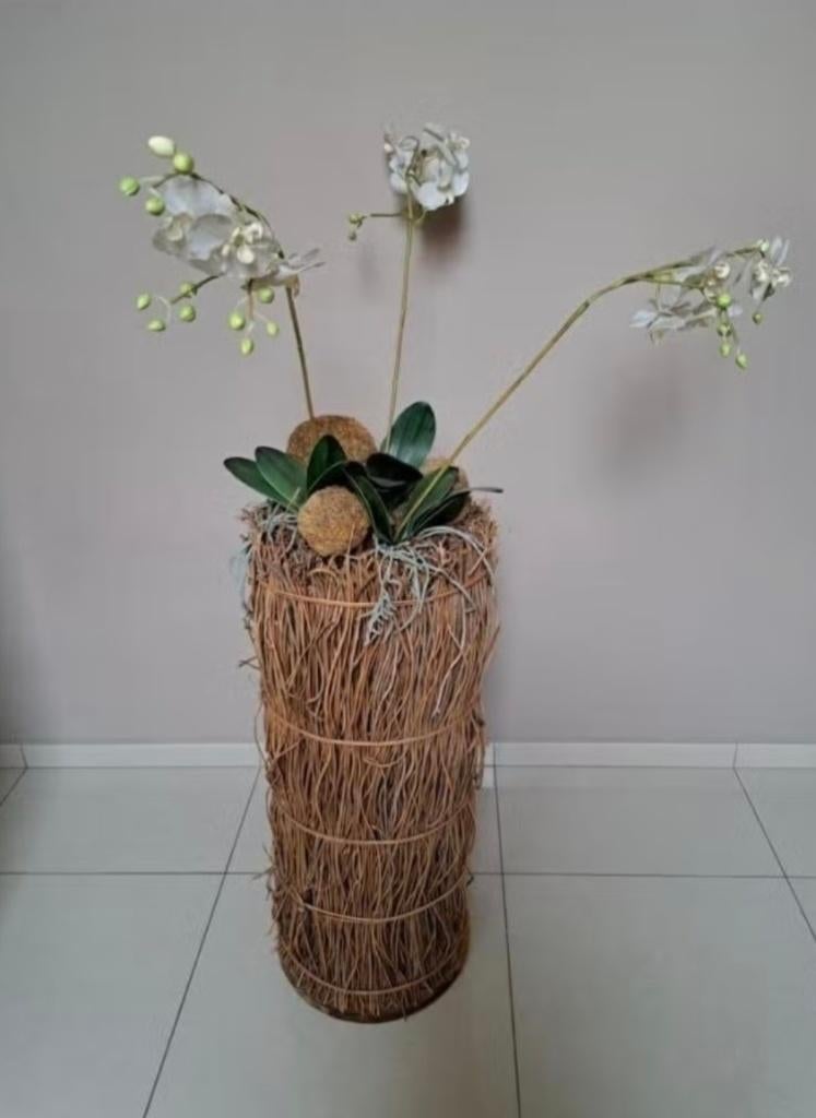 Hoge bloempot met kunstorchideeën, 70 cm ou plus, Comme neuf, Synthétique, Enlèvement