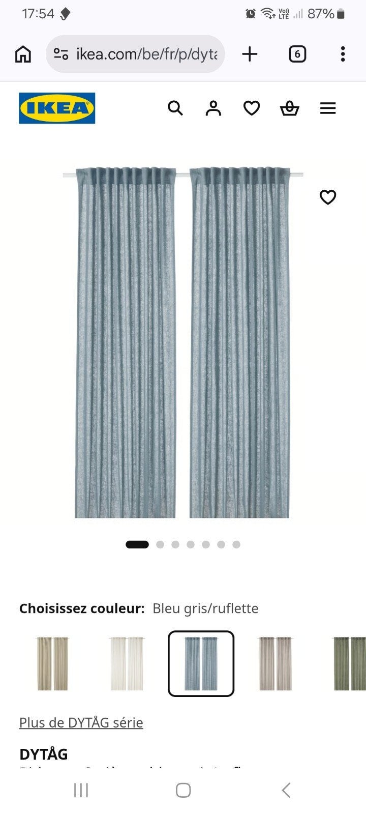 Rideaux Dytag neuf 100%lin, IKEA