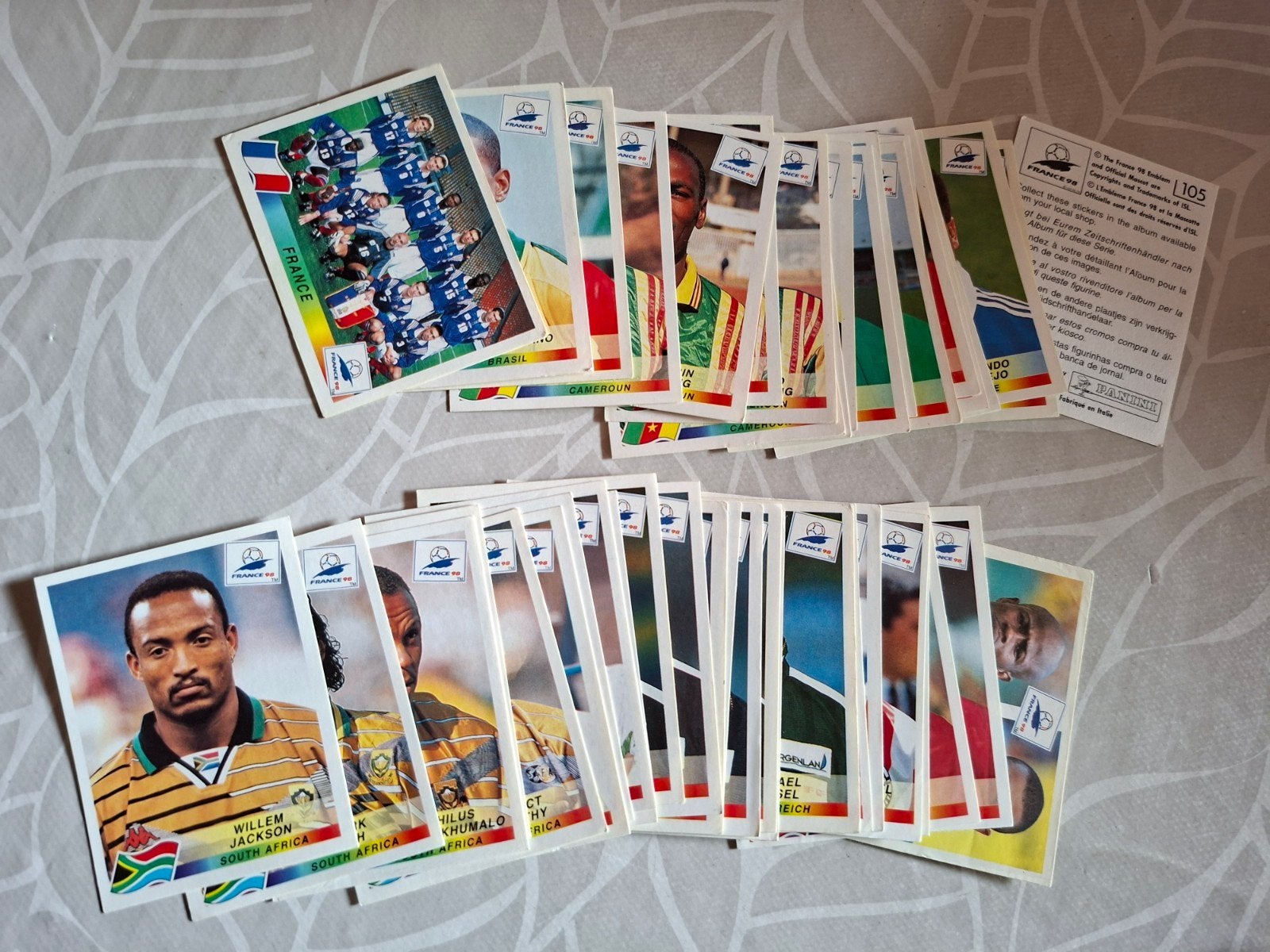 Lot d'autocollants pour panini de la coupe du monde 1998, Enlèvement ou Envoi