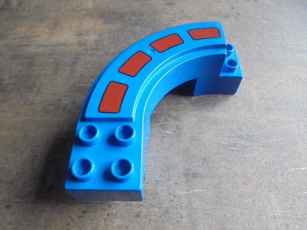Lego Duplo Road Section Curve with Broken Stripe(ziefoto's)3, Ophalen of Verzenden, Gebruikt, Losse stenen, Duplo