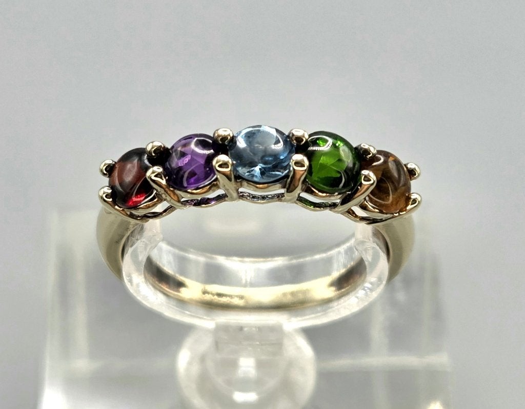 Gouden Vintage ring met edelstenen. 2026/755., Overige kleuren, Ophalen of Verzenden, Zo goed als nieuw, 17 tot 18