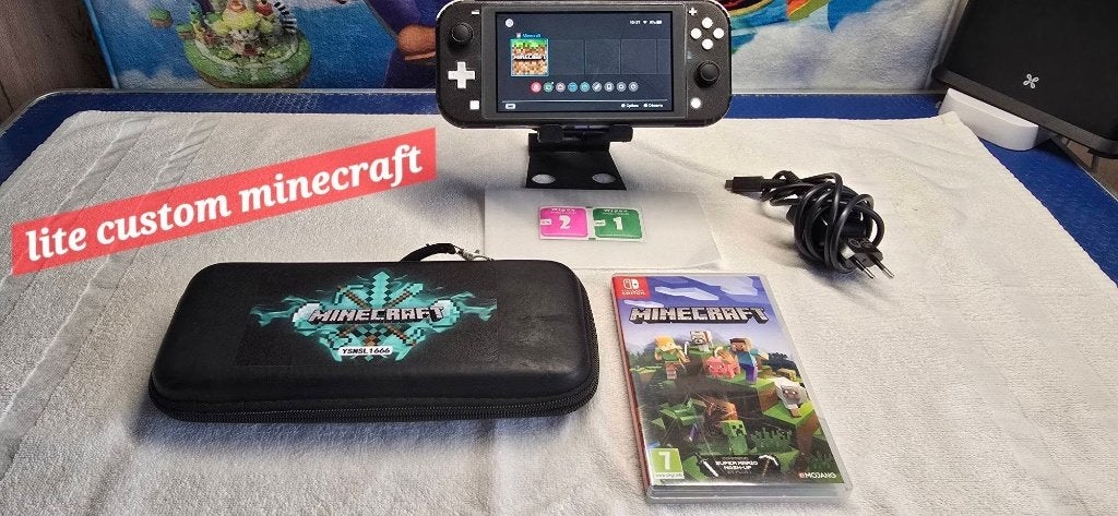 console switch lite : custom minecraft + jeu + garantie, Consoles de jeu & Jeux vidéo, Jeux | Nintendo Switch, Comme neuf, Enlèvement ou Envoi
