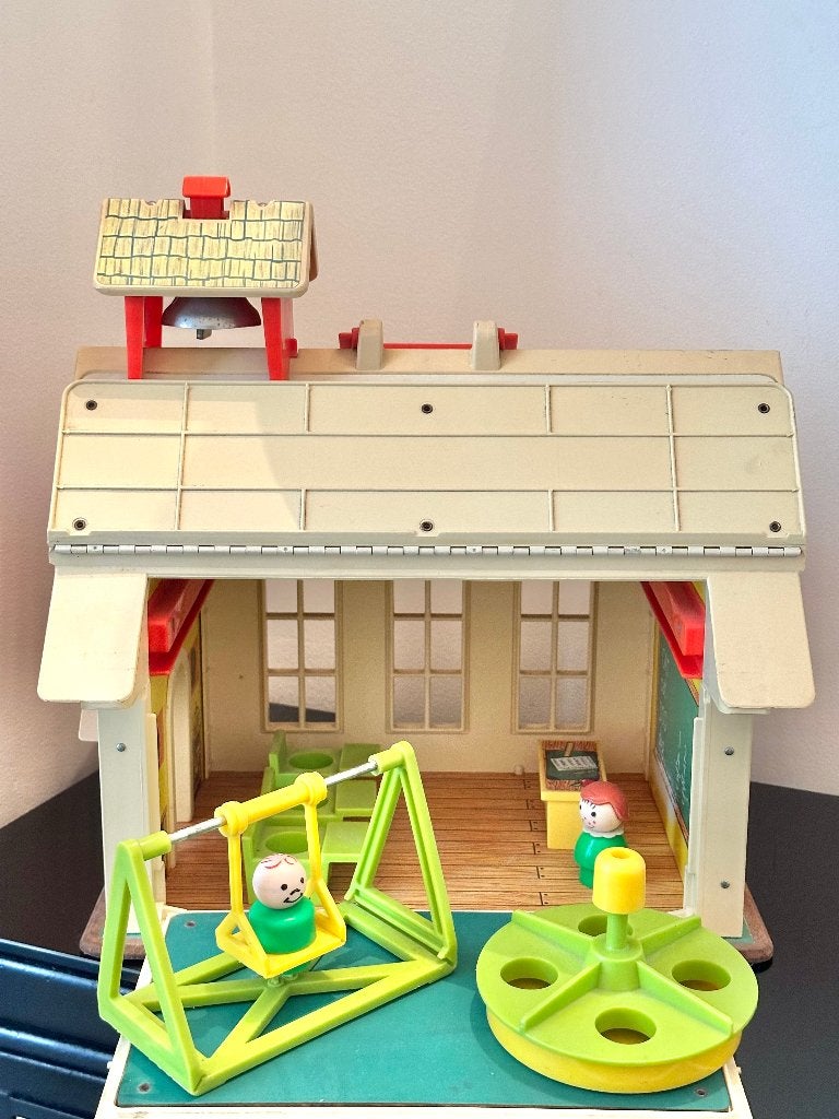 Ecole Fisher-Price 1971 + figurines jouet vintage, Enlèvement, Utilisé, Set de jeu