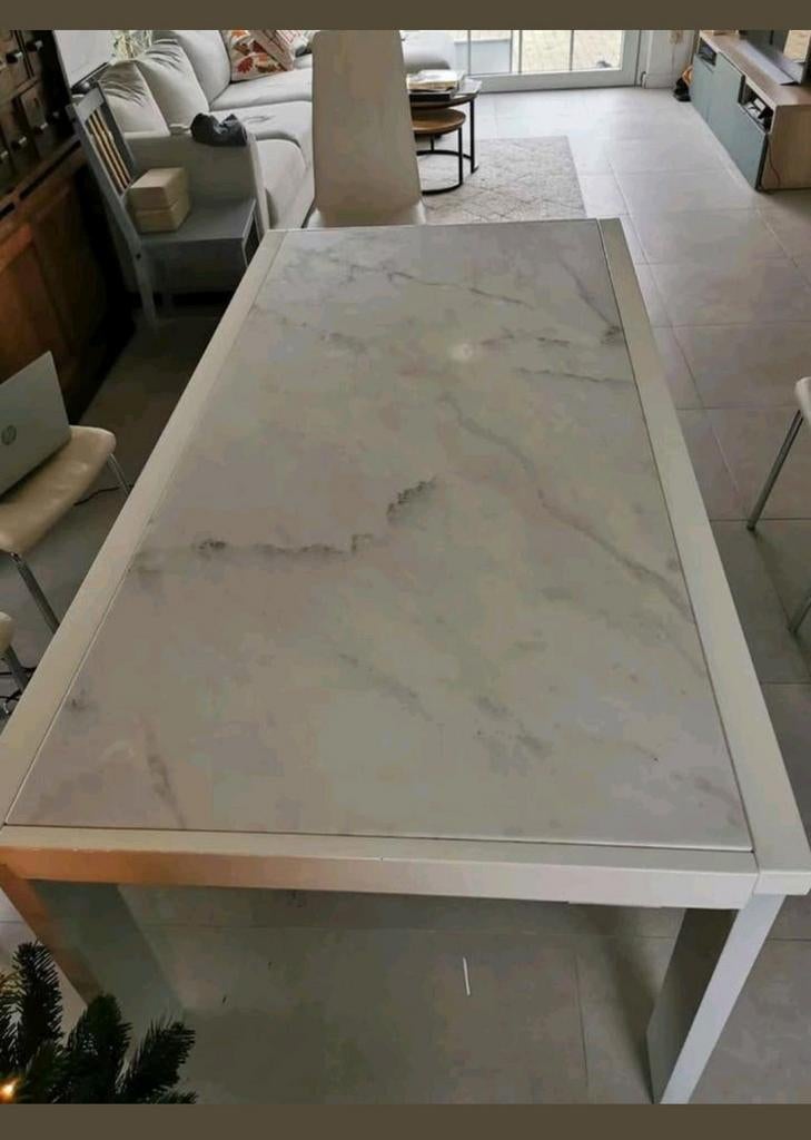 Tafel marmer 6 tot 10 personen., Huis en Inrichting, Ophalen