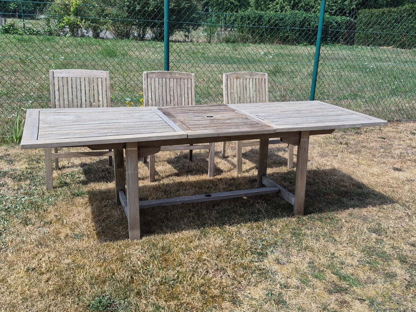 Teak houten tuinset, Enlèvement, Utilisé, Rectangulaire, Bois