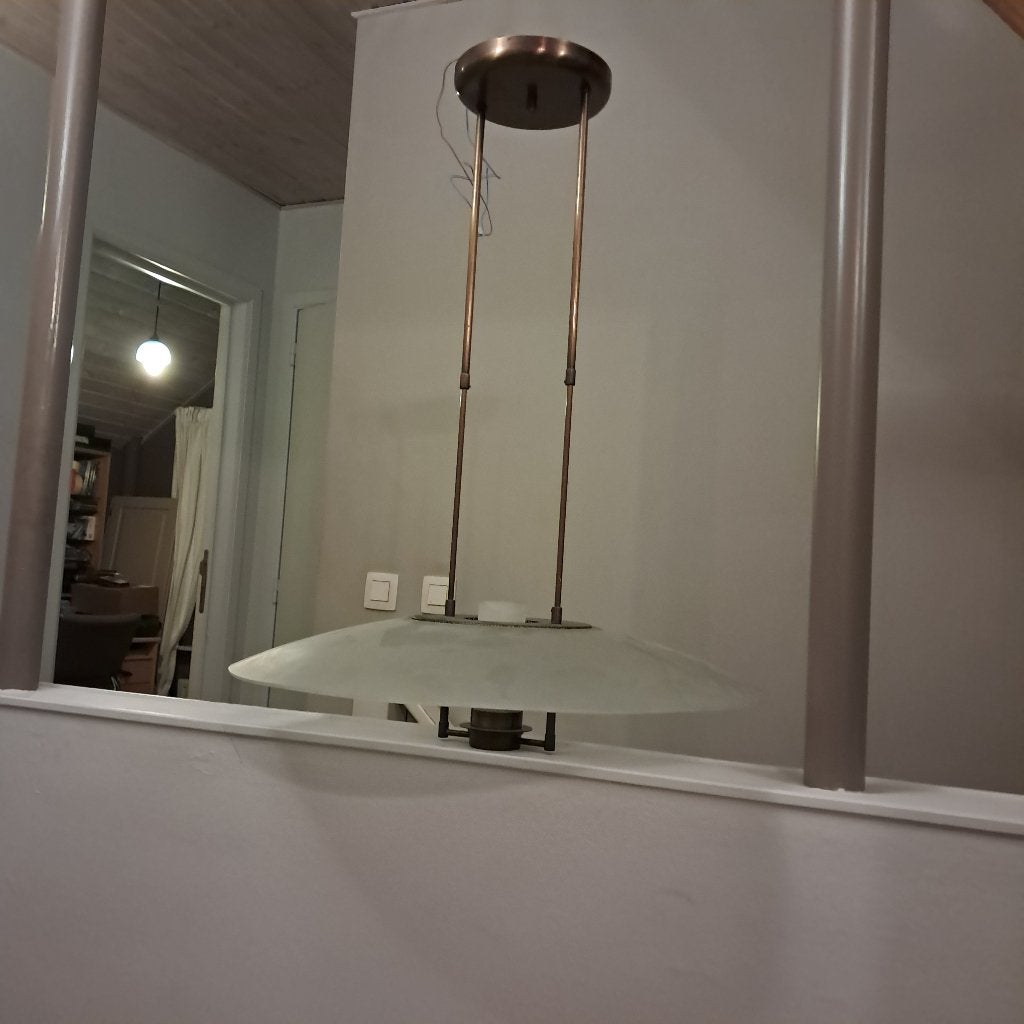 lamp massive, Ophalen, Verstelbaar, Zo goed als nieuw, Glas