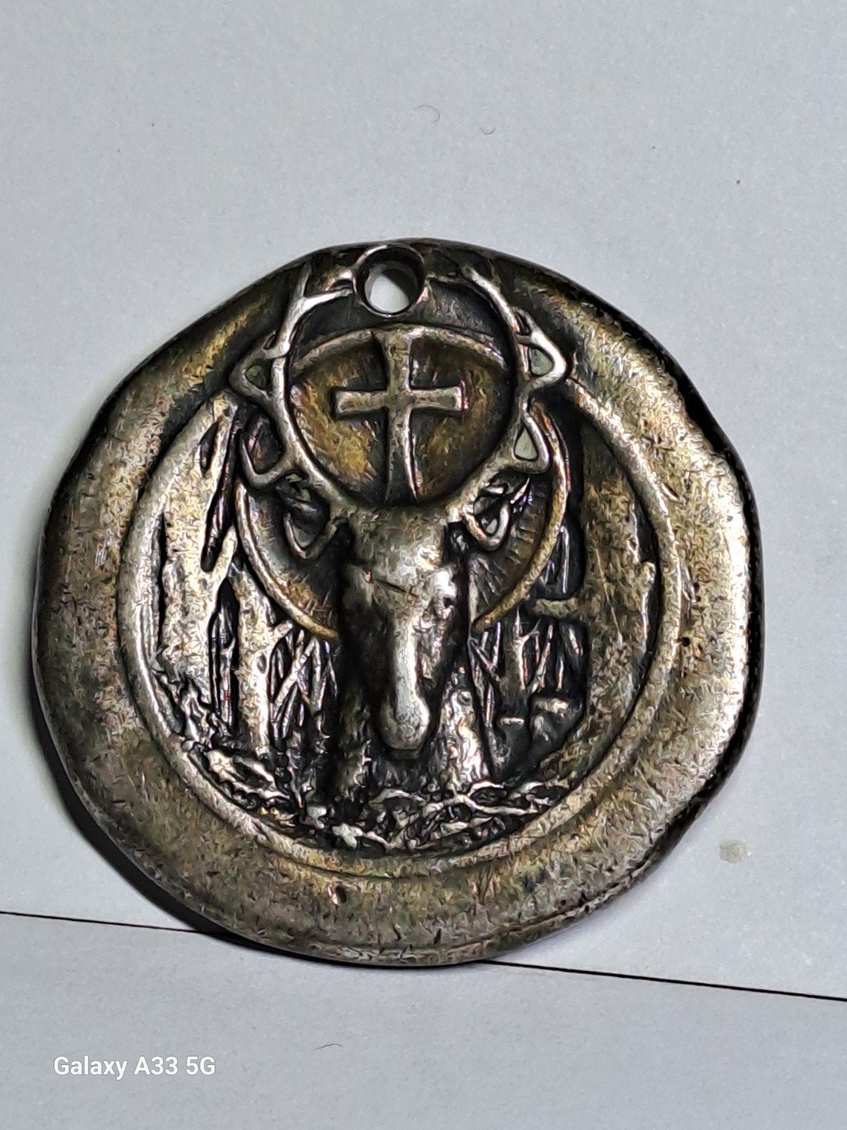 Médaille ancienne de Saint Hubert en argent massif, Enlèvement ou Envoi