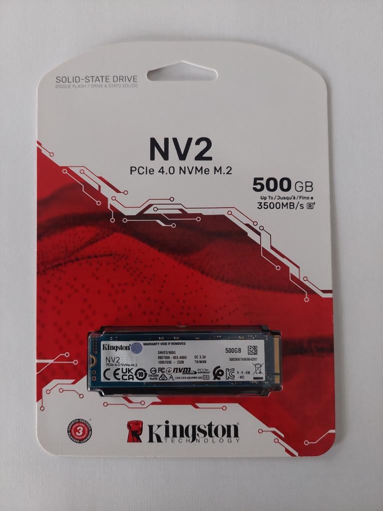Disque SSD M2 PCIe / NVMe 500 GB Kingston Neuf !, Informatique & Logiciels, Neuf, SSD, Interne, 500 GB