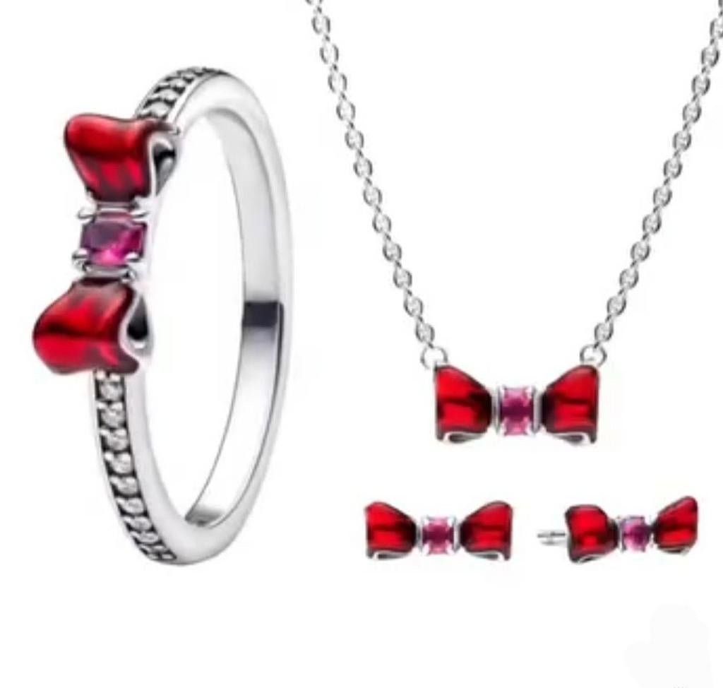 Parure 3 p argent 925 , noeud rouge, Bijoux, Sacs & Beauté, Bijoux pour enfant, Bracelet, Rouge