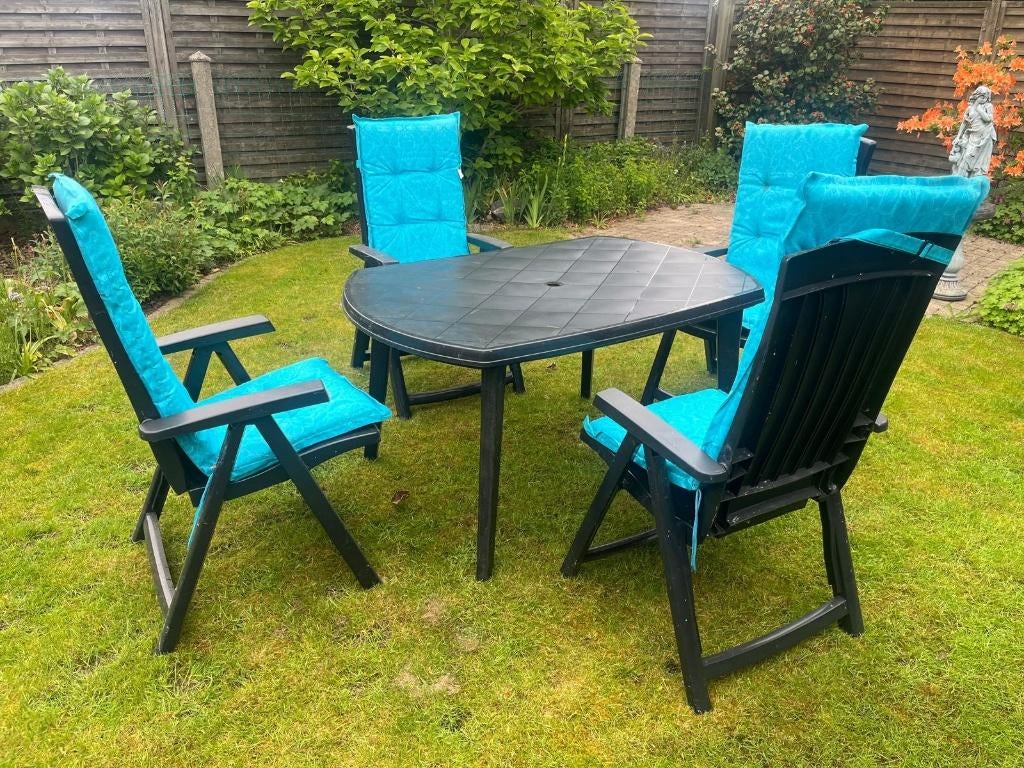 tuinset, Tuin en Terras, Ophalen, 4 zitplaatsen, Kunststof, Gebruikt
