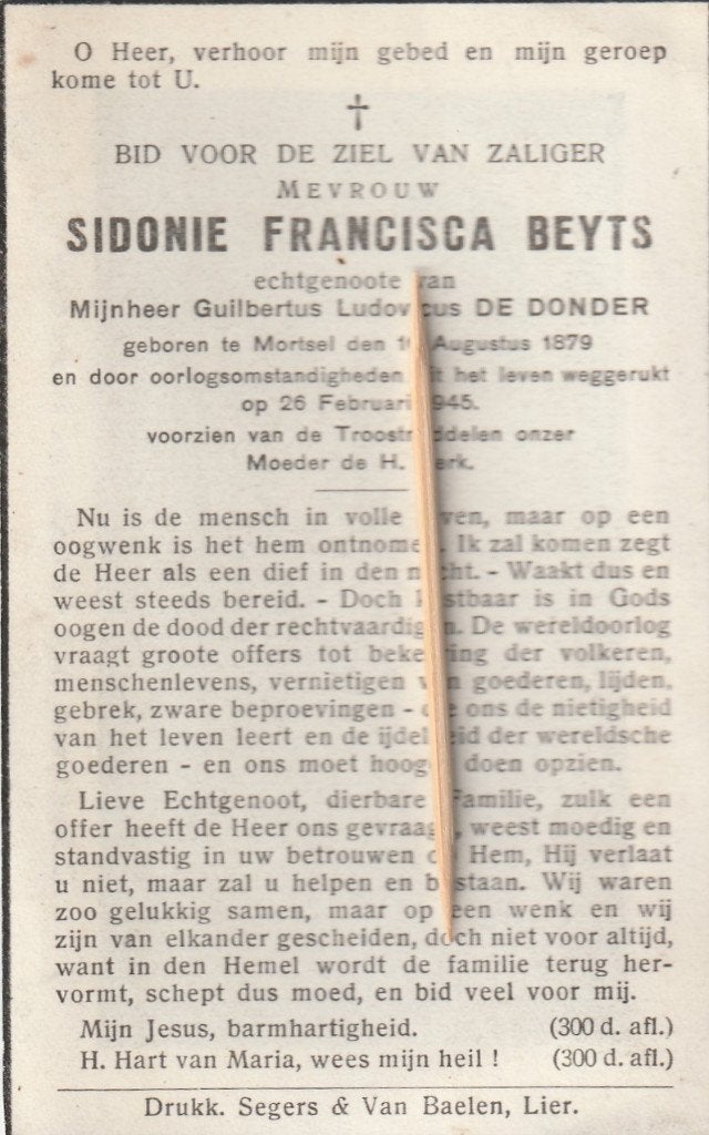 Oorlogsslachtoffer 1940-45, Verzenden