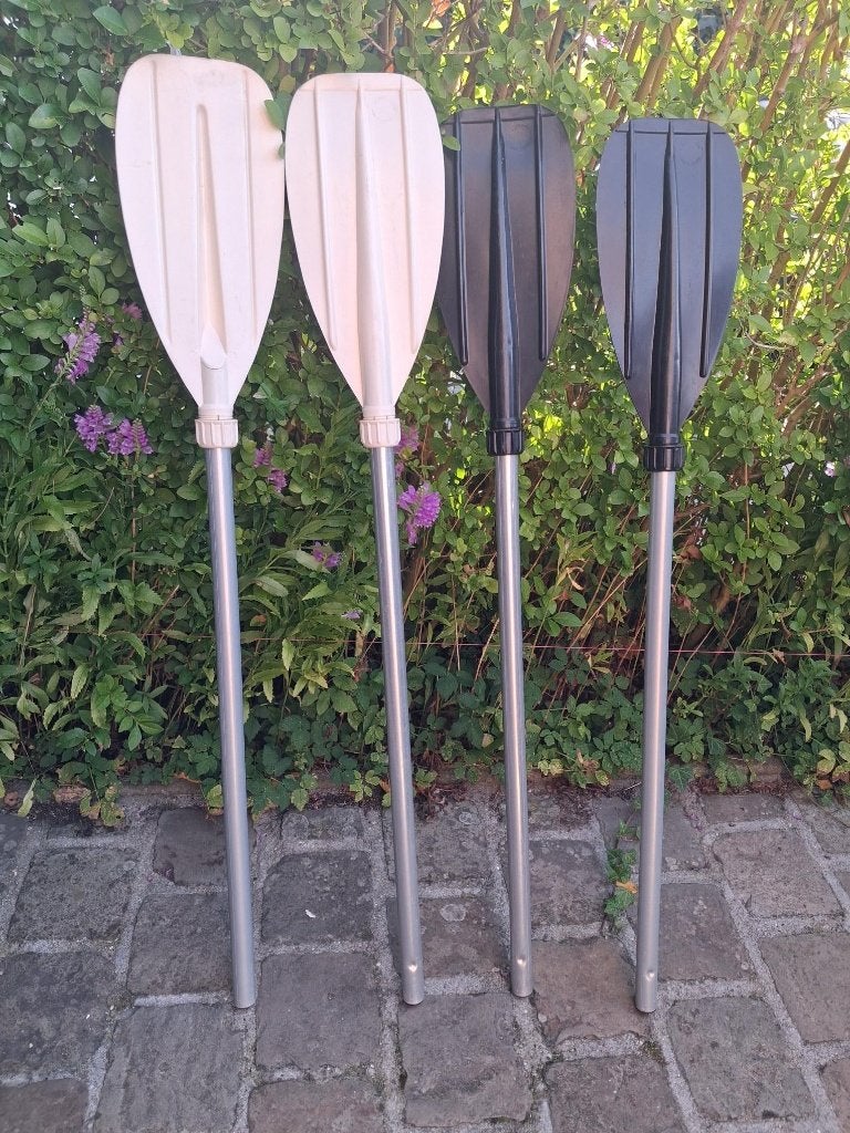 Bundel van 4 enkele of 2 dubbele kajakpeddels, Watersport en Boten, Ophalen, Gebruikt, Dubbelbladige peddel