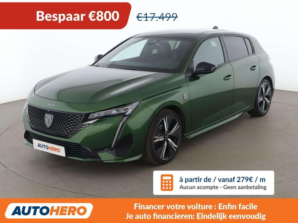 Peugeot 308 1.2 PureTech GT (bj 2022, automaat), Auto's, Peugeot, Gebruikt, 1199 cc, Leder, 96 kW