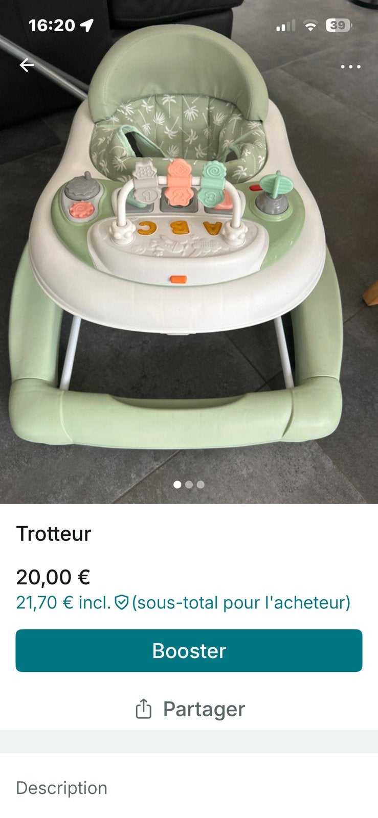 Trotteur dreambaby neuf, Ophalen of Verzenden, Zo goed als nieuw
