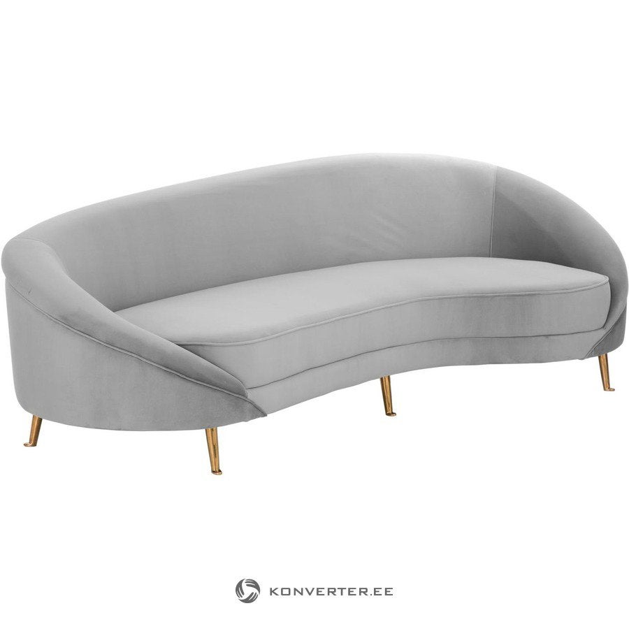 Velvet sofa grijs - mooie staat, Ophalen, Zo goed als nieuw, Driepersoons, 200 tot 250 cm