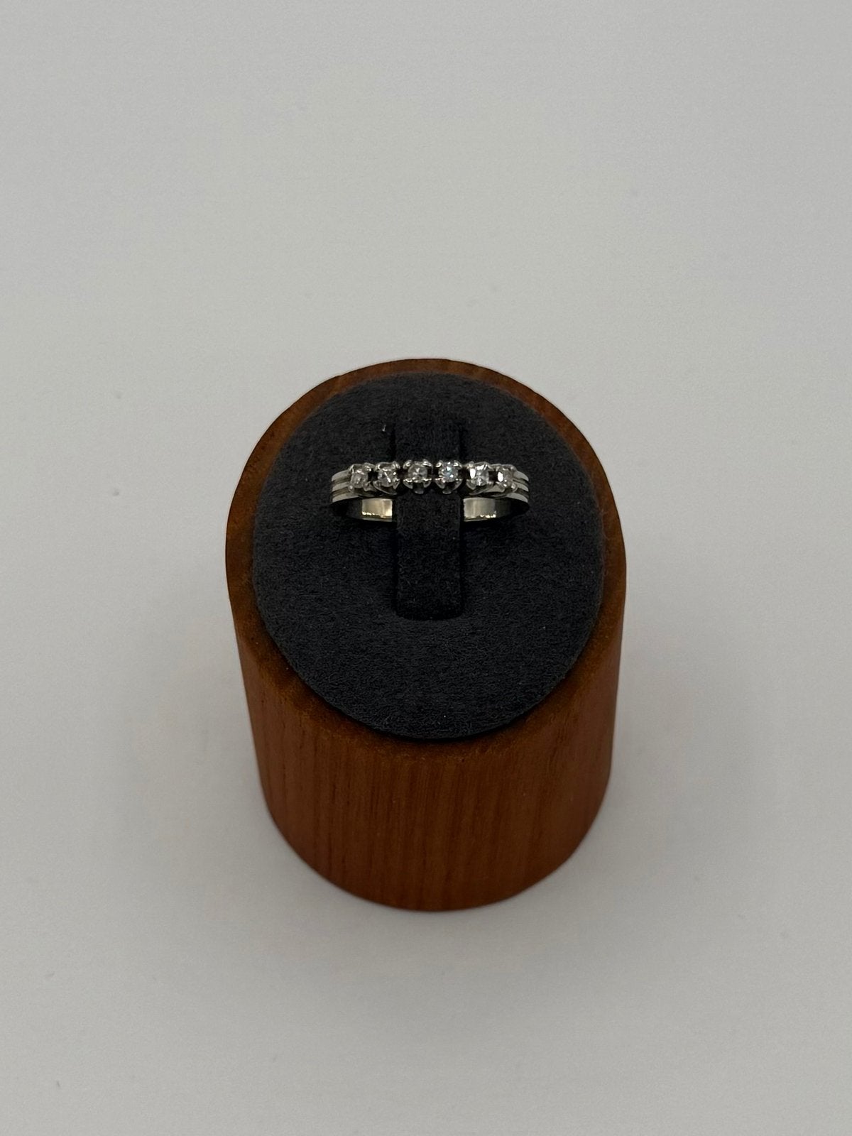 Platina Ring met 6 Diamanten 0,25ct Totaal 19mm, Bijoux, Sacs & Beauté, Enlèvement ou Envoi, 18 à 19, Comme neuf, Argent