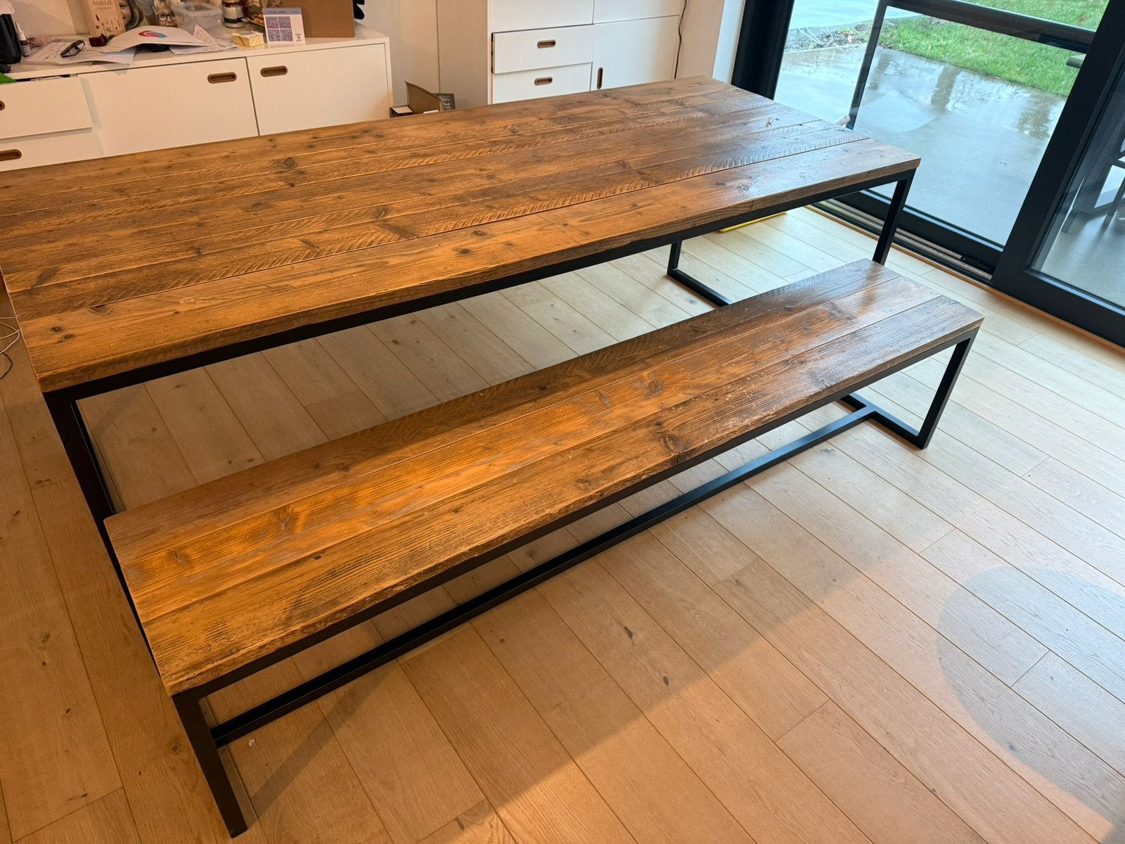 Zitbank Pure Wood Design, Huis en Inrichting, Stoelen, Ophalen, Gebruikt, Zwart, Scandinavisch