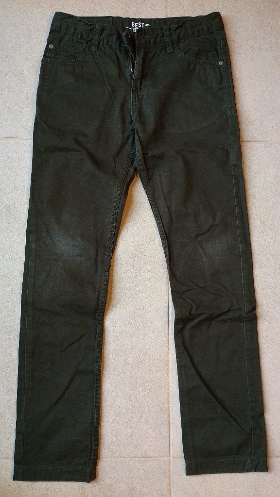 Donkergroene broek jongen maat 152, Pantalon, Garçon, Besties JBC, Enlèvement
