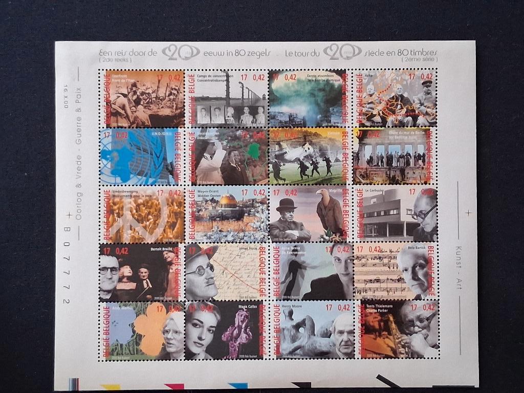 België blad 1999 - De Ronde van de 20e eeuw - Serie 2, Postzegels en Munten, Postzegels | Europa | België, Ophalen of Verzenden