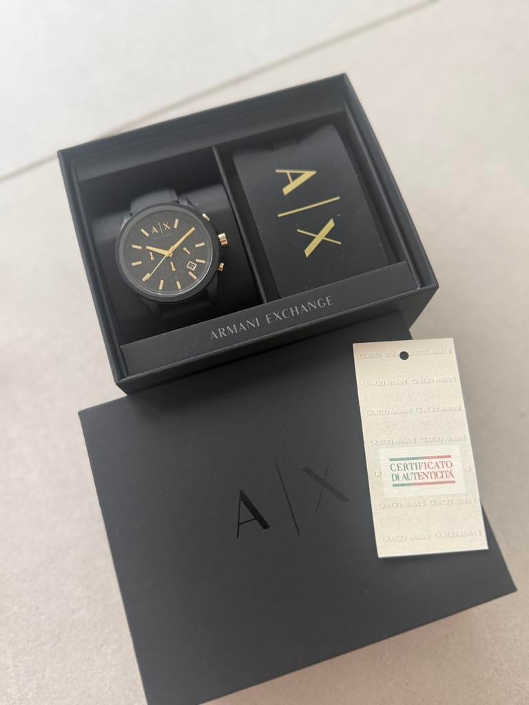 Horloge + extra Armani nieuw, Handtassen en Accessoires, Horloges | Heren, Ophalen of Verzenden, Nieuw