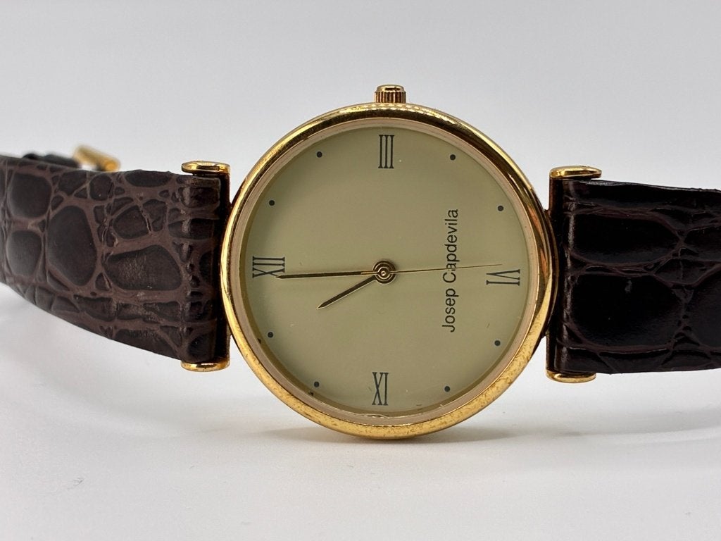 Montre à quartz dorée vintage Josep Capdevila, Montre-bracelet, Autres marques, 1960 ou plus tard, Autres matériaux