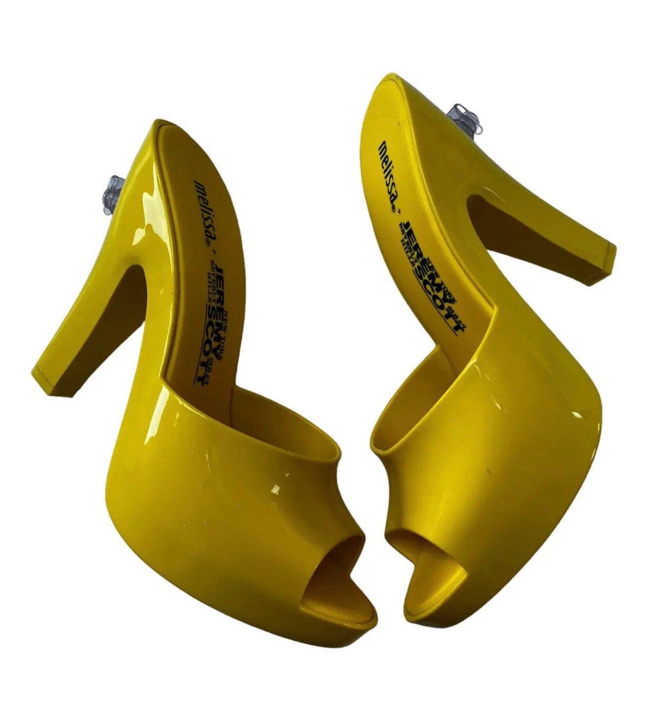 Jeremy Scott x Melissa Opblaasbare Gele hakken pumps 38, Pumps, Geel, Ophalen of Verzenden, Zo goed als nieuw