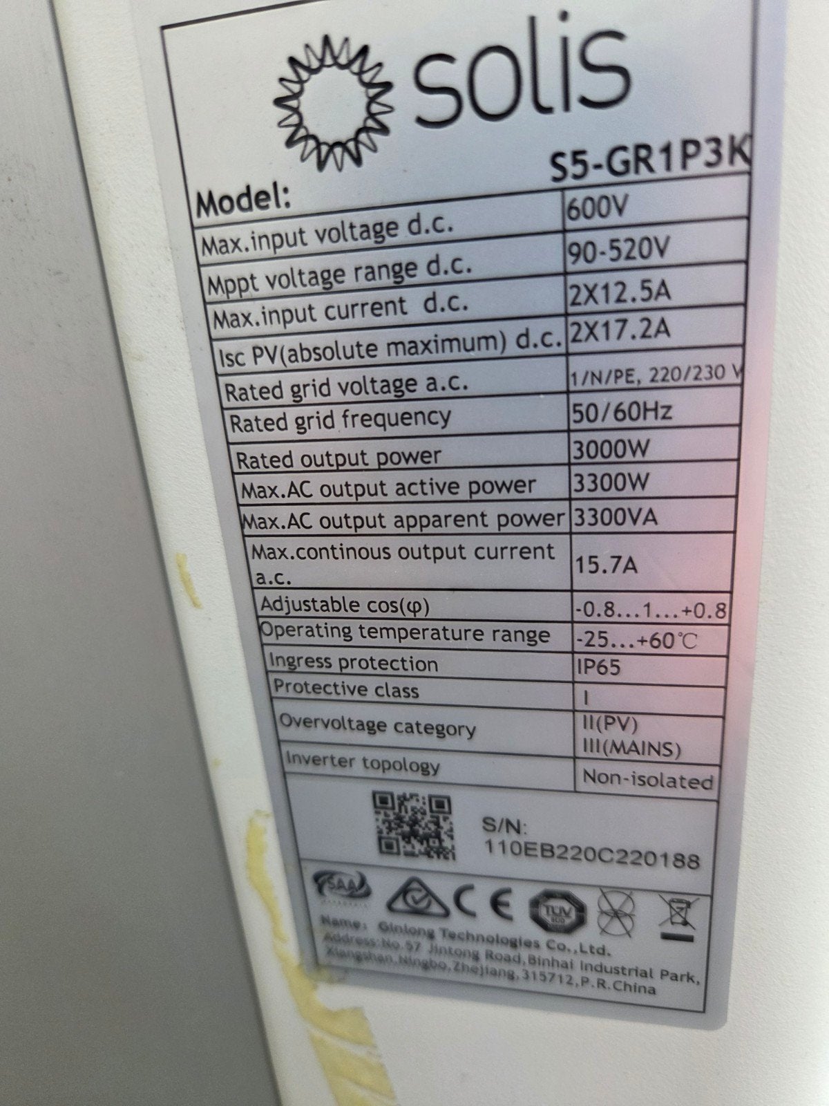 Solis omvormer 3,3 kW, Ophalen, Gebruikt