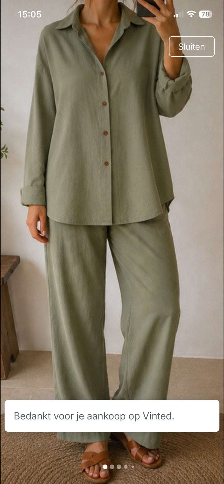 Broekpak, kaki,M, Kleding | Dames, Ophalen of Verzenden, Gedragen, Maat 38/40 (M), Groen