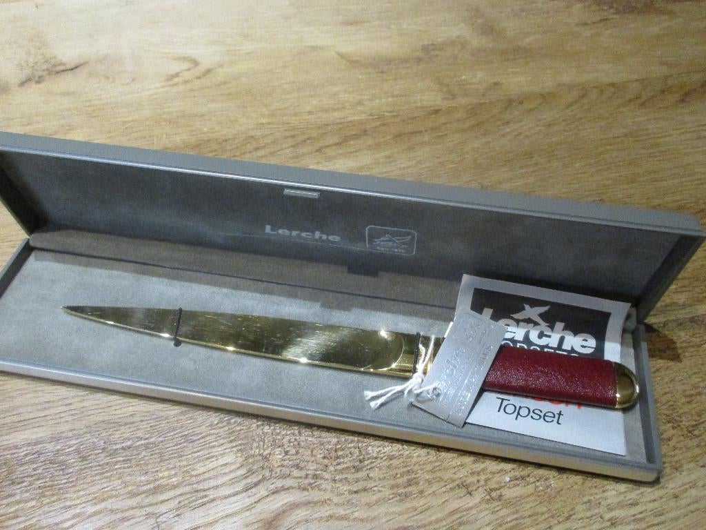 BRIEFOPENER OUVRE-LETTRE VERGULD DORE 22K LERCHE SOLINGEN, Antiquités & Art, Curiosités & Brocante, Enlèvement ou Envoi